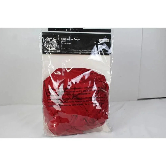 ladies SPIRT Red Satin Cape one size fits all. - Picture 3 of 4
